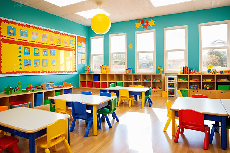 幼儿园教室学校幸福摄影图