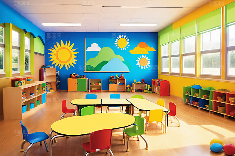 幼儿园教室学校幼教摄影图