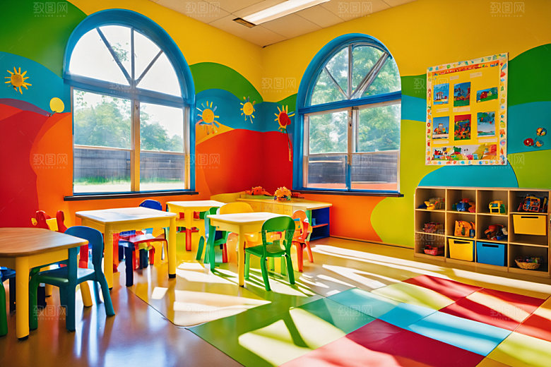 幼儿园教室幼教托儿所摄影图