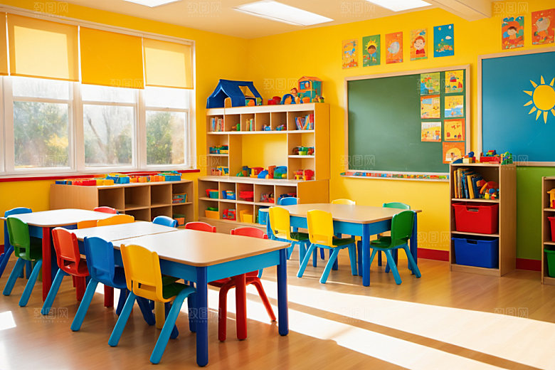 幼儿园教室学校可爱摄影图