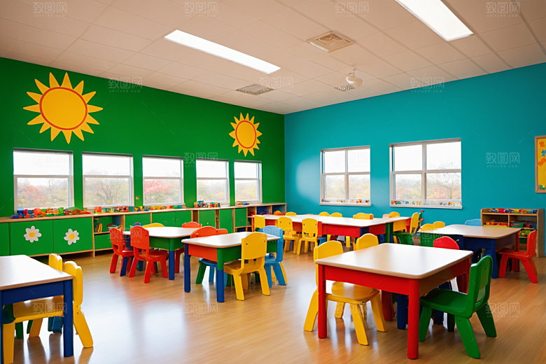 幼儿园教室高清温馨摄影图