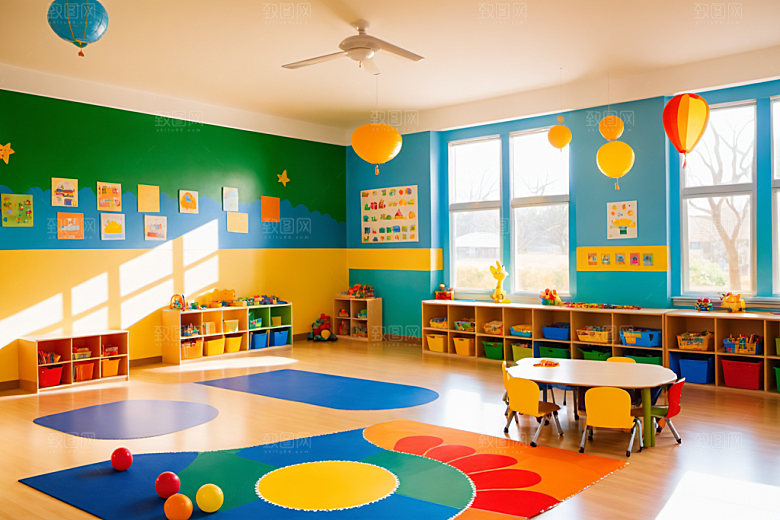 幼儿园教室学校可爱摄影图