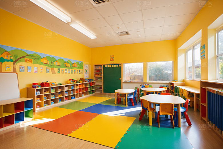 幼儿园教室学校温馨摄影图