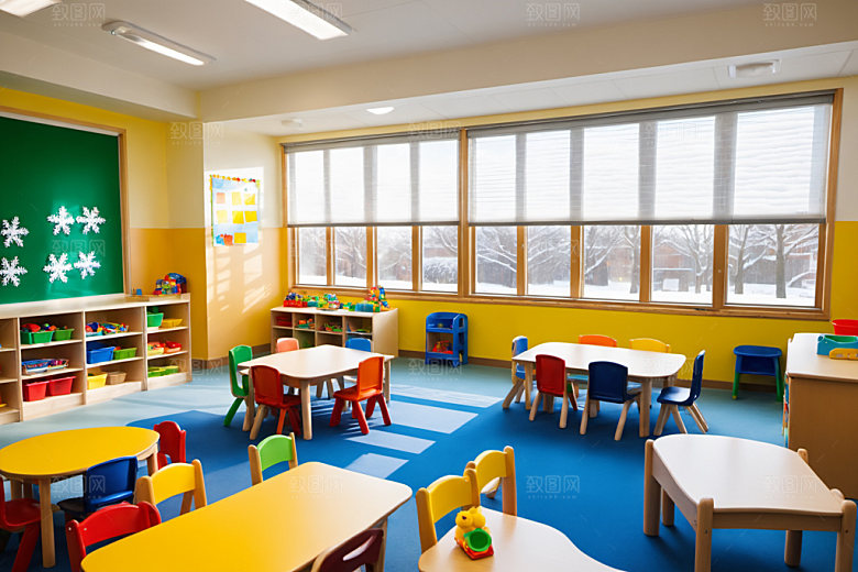 幼儿园教室室内场景摄影图