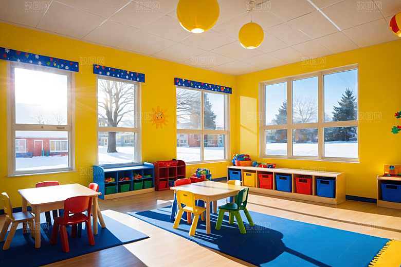 幼儿园教室场景童趣摄影图