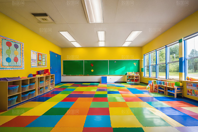 幼儿园教室可爱幼教摄影图