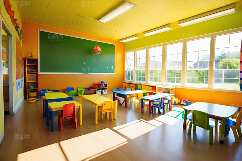 幼儿园教室高清温馨摄影图