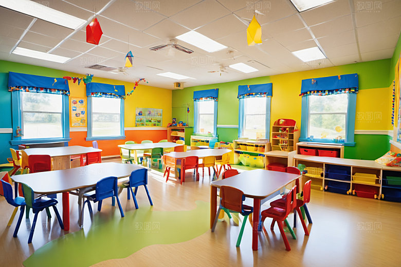 幼儿园教室童趣场景摄影图