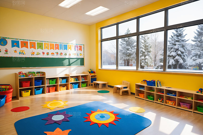 幼儿园教室学校温馨摄影图