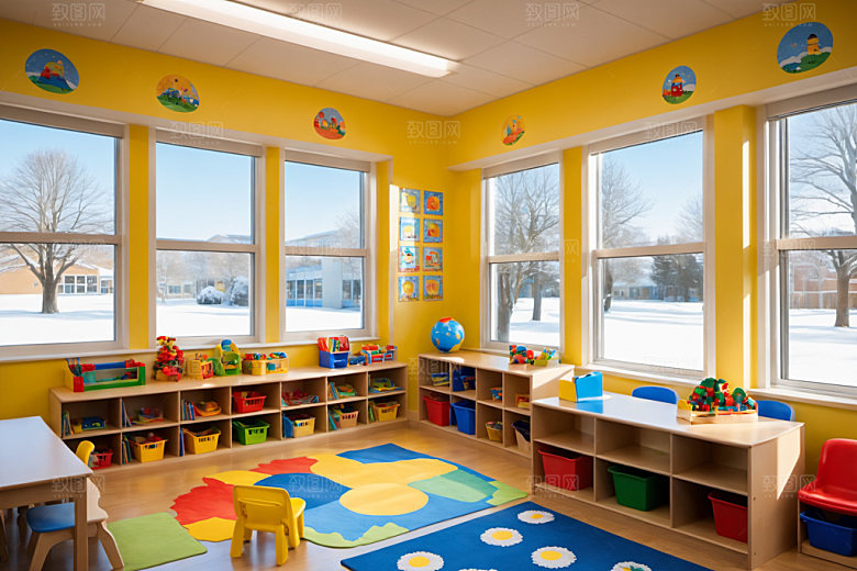 幼儿园教室高清场景摄影图