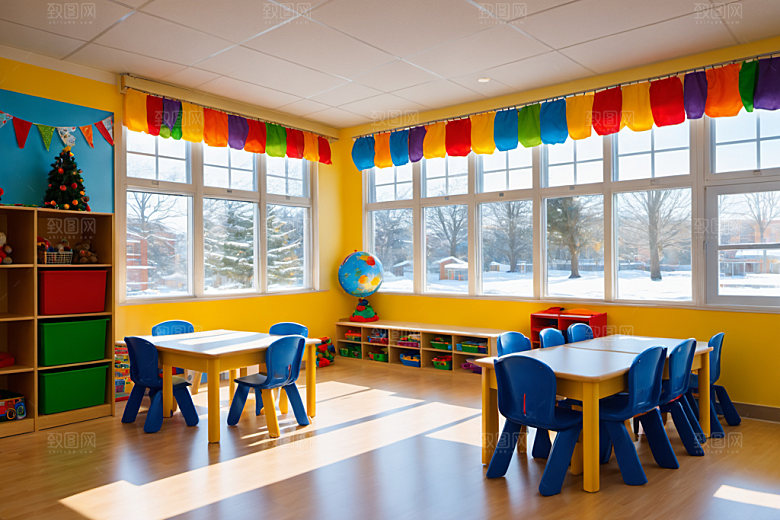 幼儿园教室学校场景摄影图