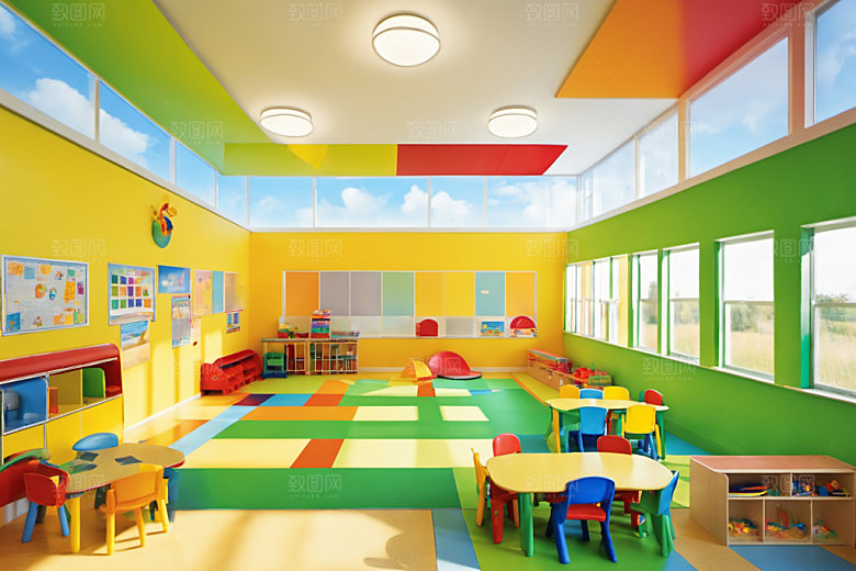 幼儿园教室温馨高清摄影图