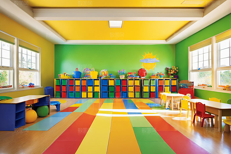 幼儿园教室温馨托儿所摄影图