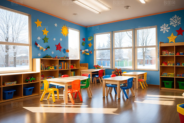 幼儿园教室学校可爱摄影图