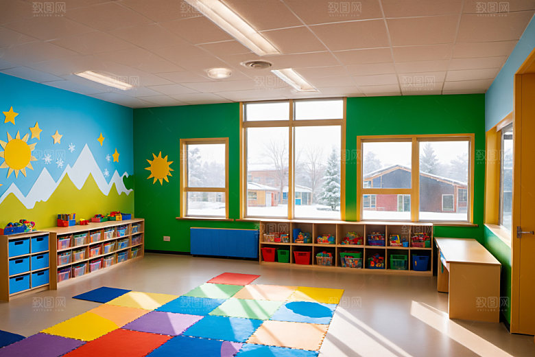 幼儿园教室童趣场景摄影图