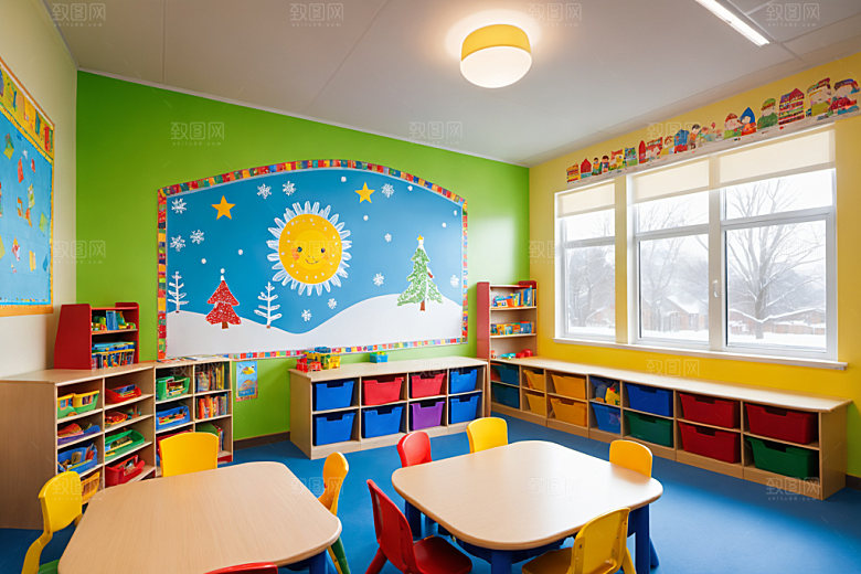 幼儿园教室高清可爱摄影图