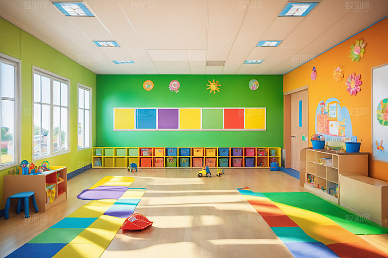 幼儿园教室室内场景摄影图