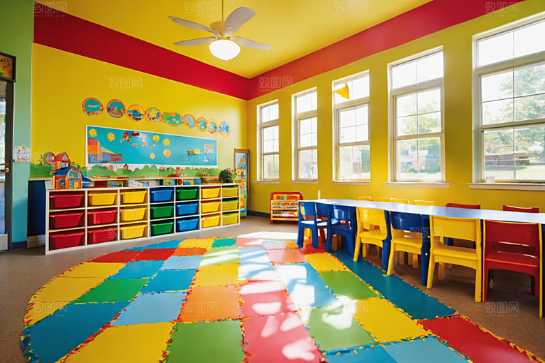 幼儿园教室学校可爱摄影图