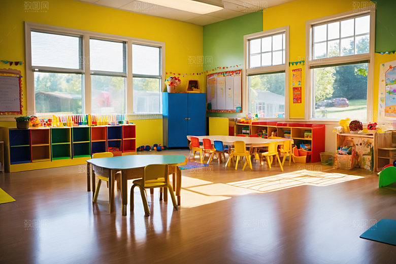 幼儿园教室可爱学校摄影图