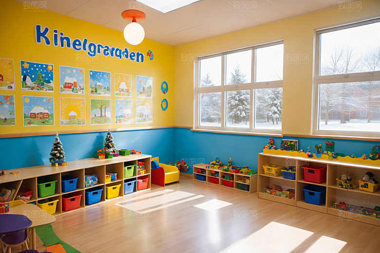 幼儿园教室场景托儿所摄影图
