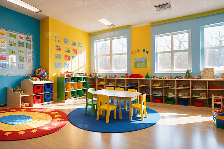 幼儿园教室室内幼教摄影图