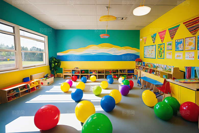 幼儿园教室可爱温馨摄影图