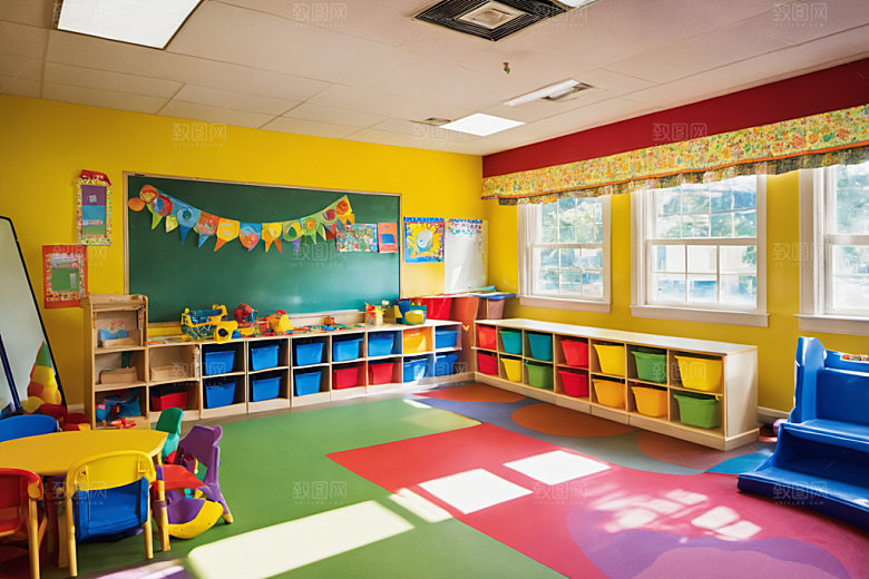 幼儿园教室童趣可爱摄影图
