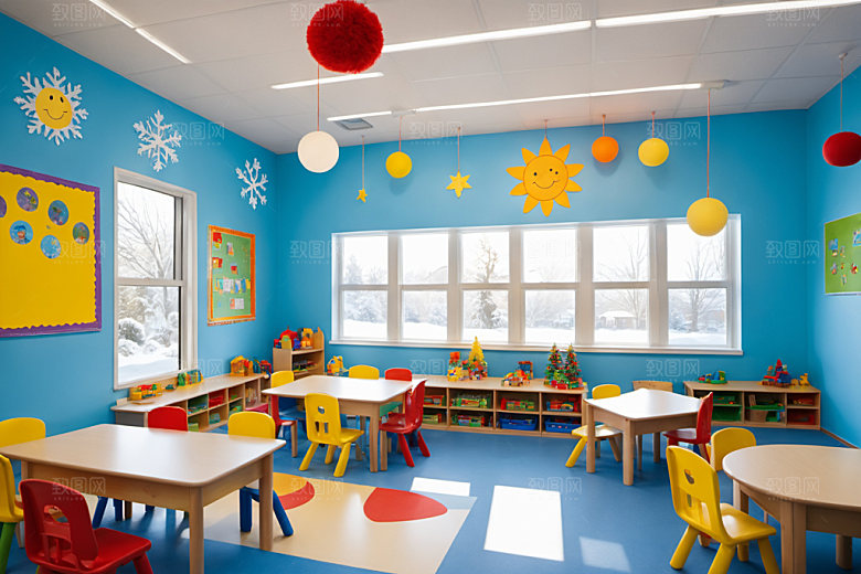 幼儿园教室场景高清摄影图