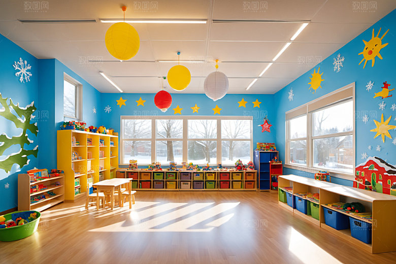 幼儿园教室温馨童趣摄影图
