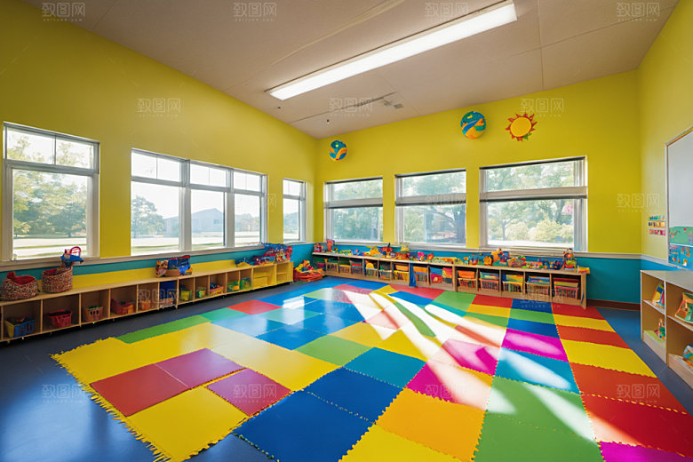 幼儿园教室温馨幸福摄影图