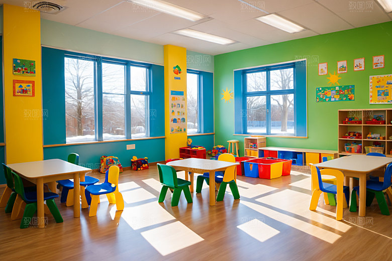 幼儿园教室童趣幸福摄影图