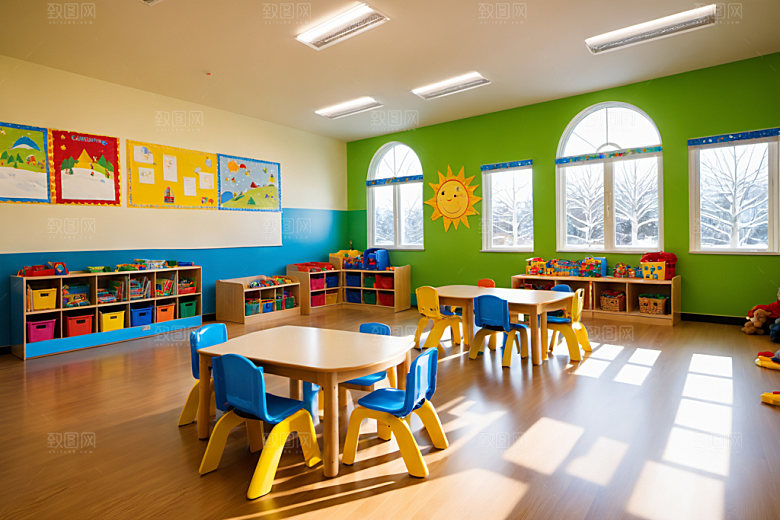 幼儿园教室可爱高清摄影图