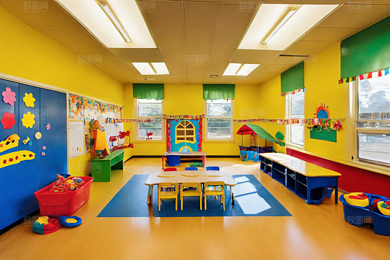 幼儿园教室室内可爱摄影图