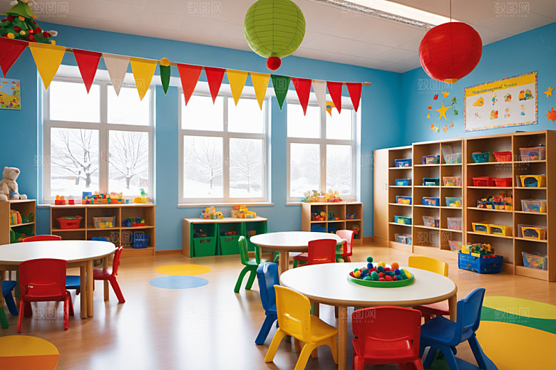 幼儿园教室幼教学校摄影图