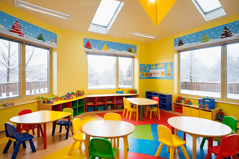 幼儿园教室幼教室内摄影图