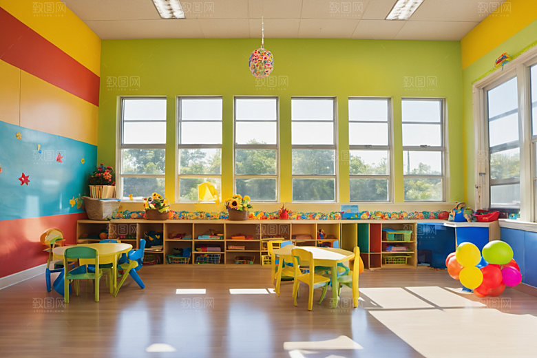 幼儿园教室幸福可爱摄影图