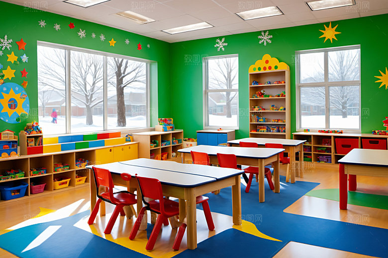 幼儿园教室学校场景摄影图