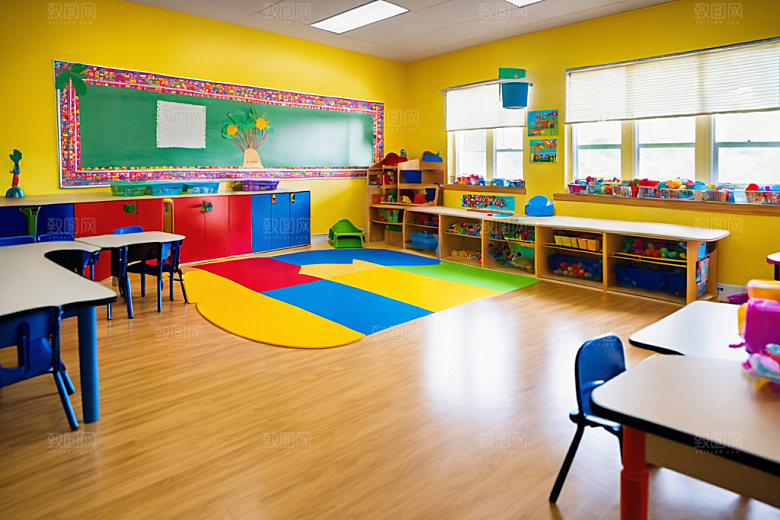 幼儿园教室温馨可爱摄影图