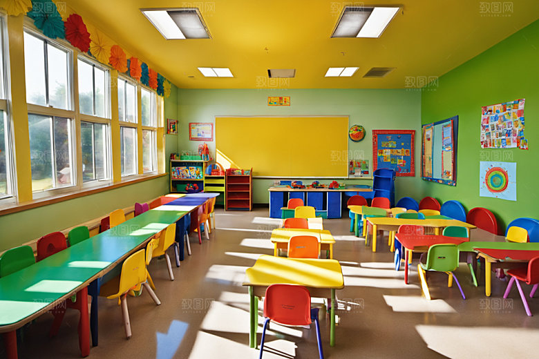 幼儿园教室温馨可爱摄影图