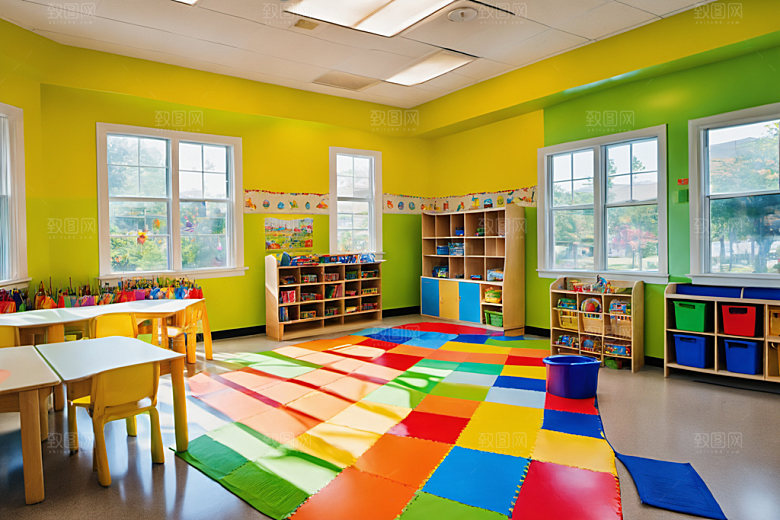 幼儿园教室可爱学校摄影图