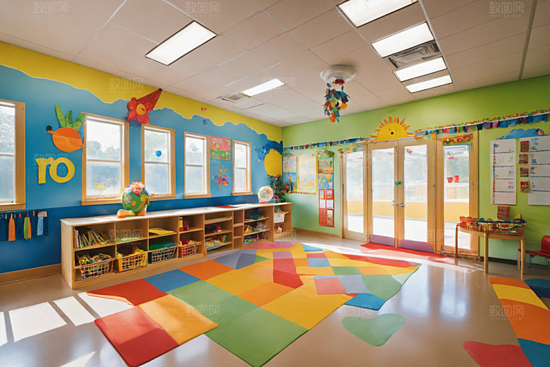 幼儿园教室学校场景摄影图