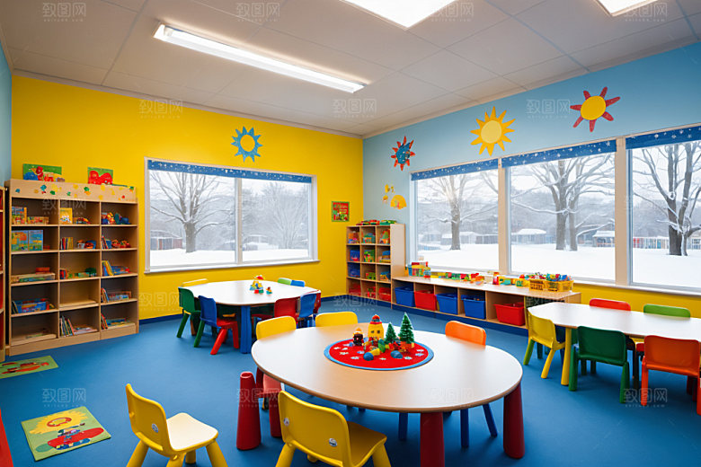 幼儿园教室学校温馨摄影图