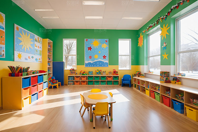 幼儿园教室高清幸福摄影图