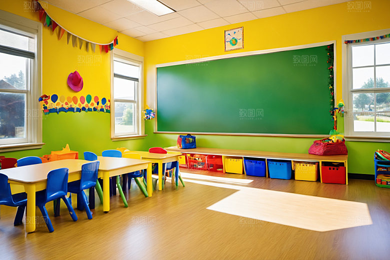 幼儿园教室幼教可爱摄影图