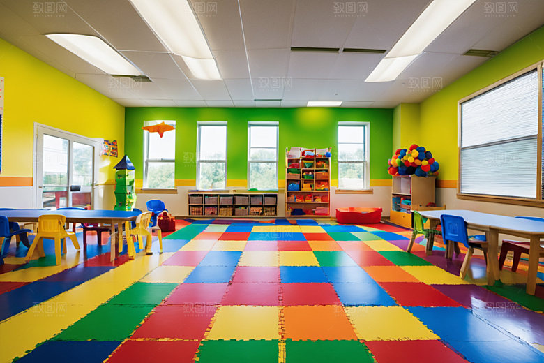 幼儿园教室场景高清摄影图
