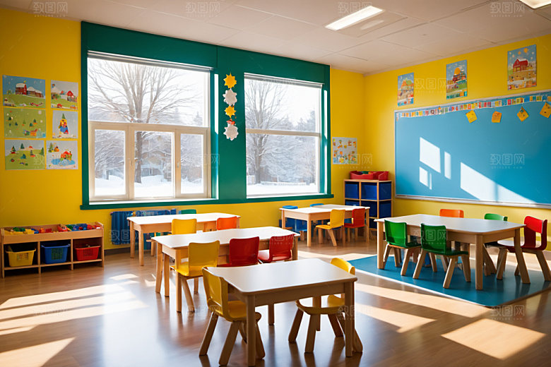 幼儿园教室幼教可爱摄影图
