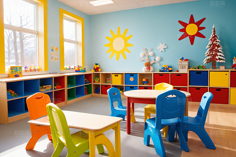 幼儿园教室高清场景摄影图