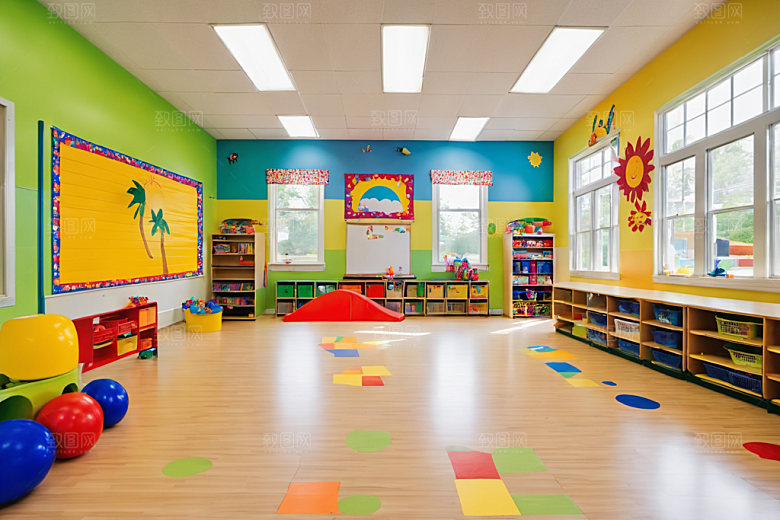 幼儿园教室高清场景摄影图