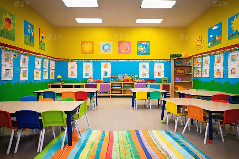 幼儿园教室童趣可爱摄影图