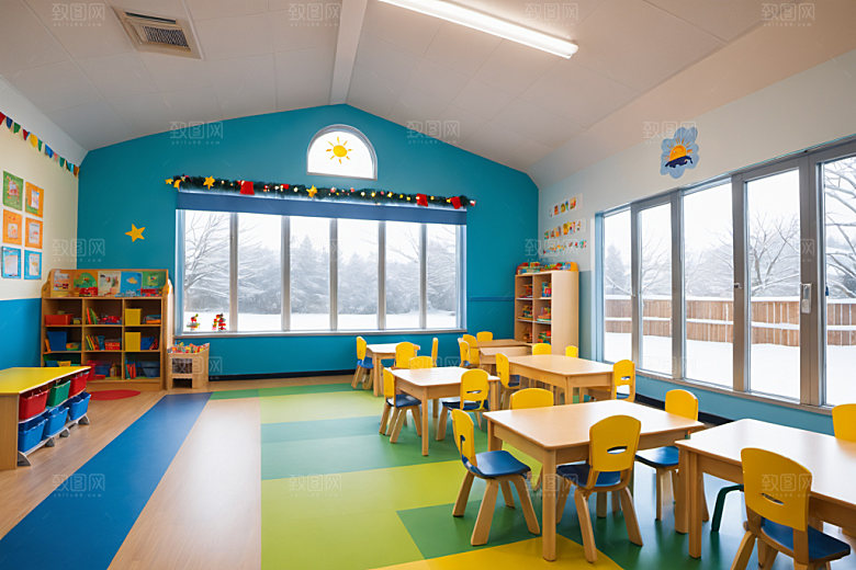 幼儿园教室幸福高清摄影图